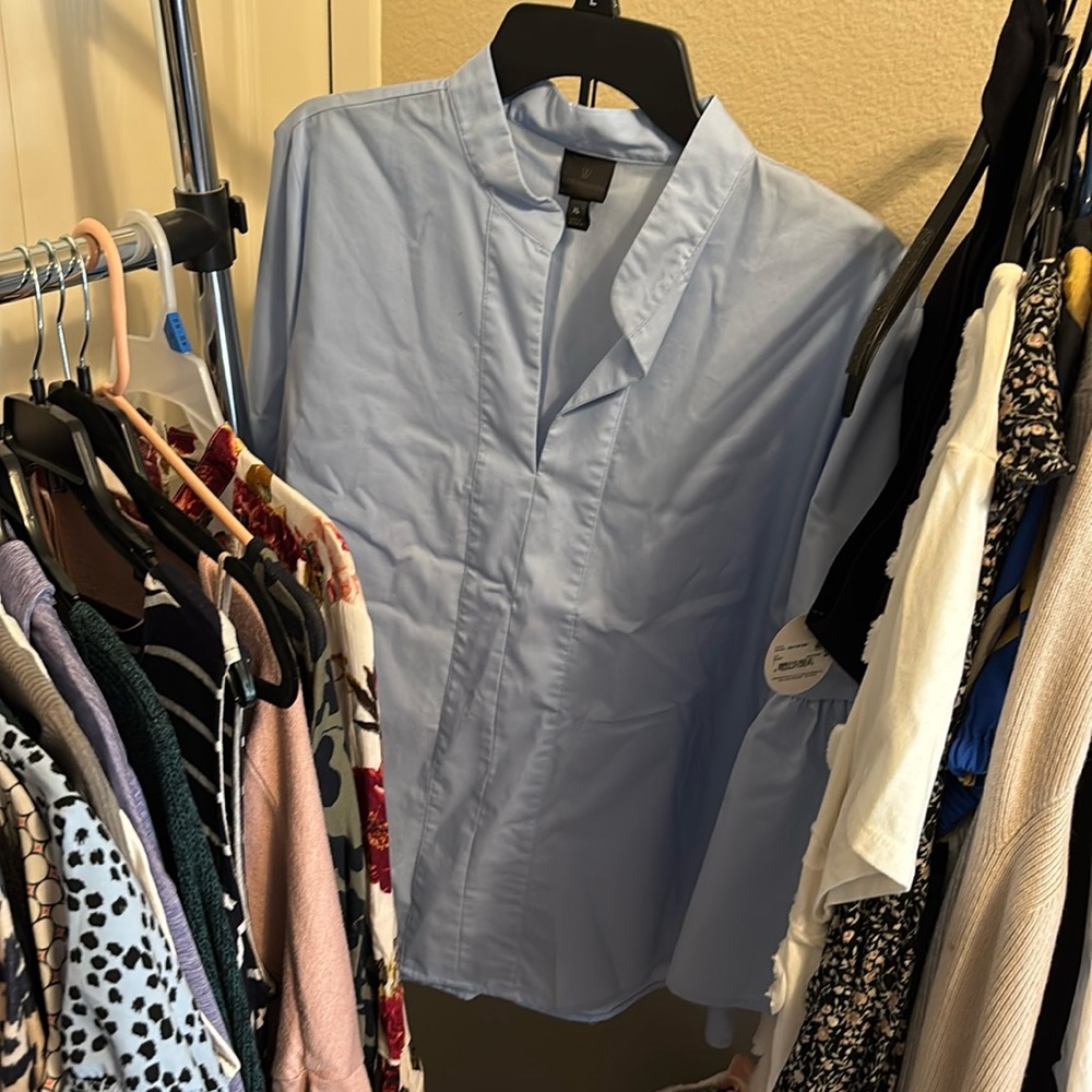 worthington ruffle sleeve blouse